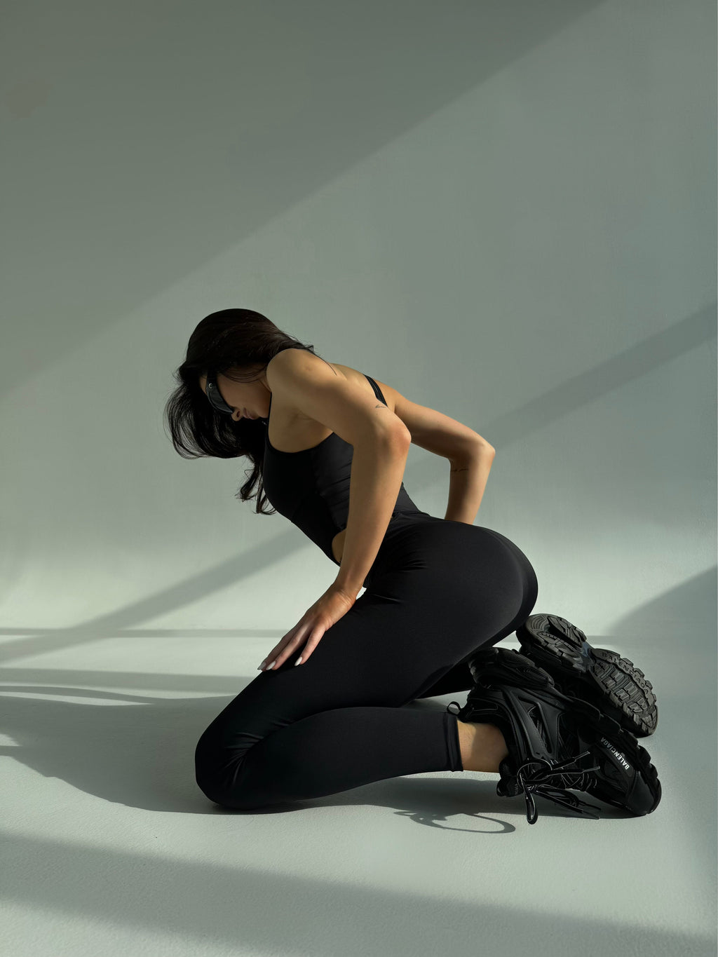 Galaxy Strappy Contour Cut Out Unitard Jumpsuit in Black