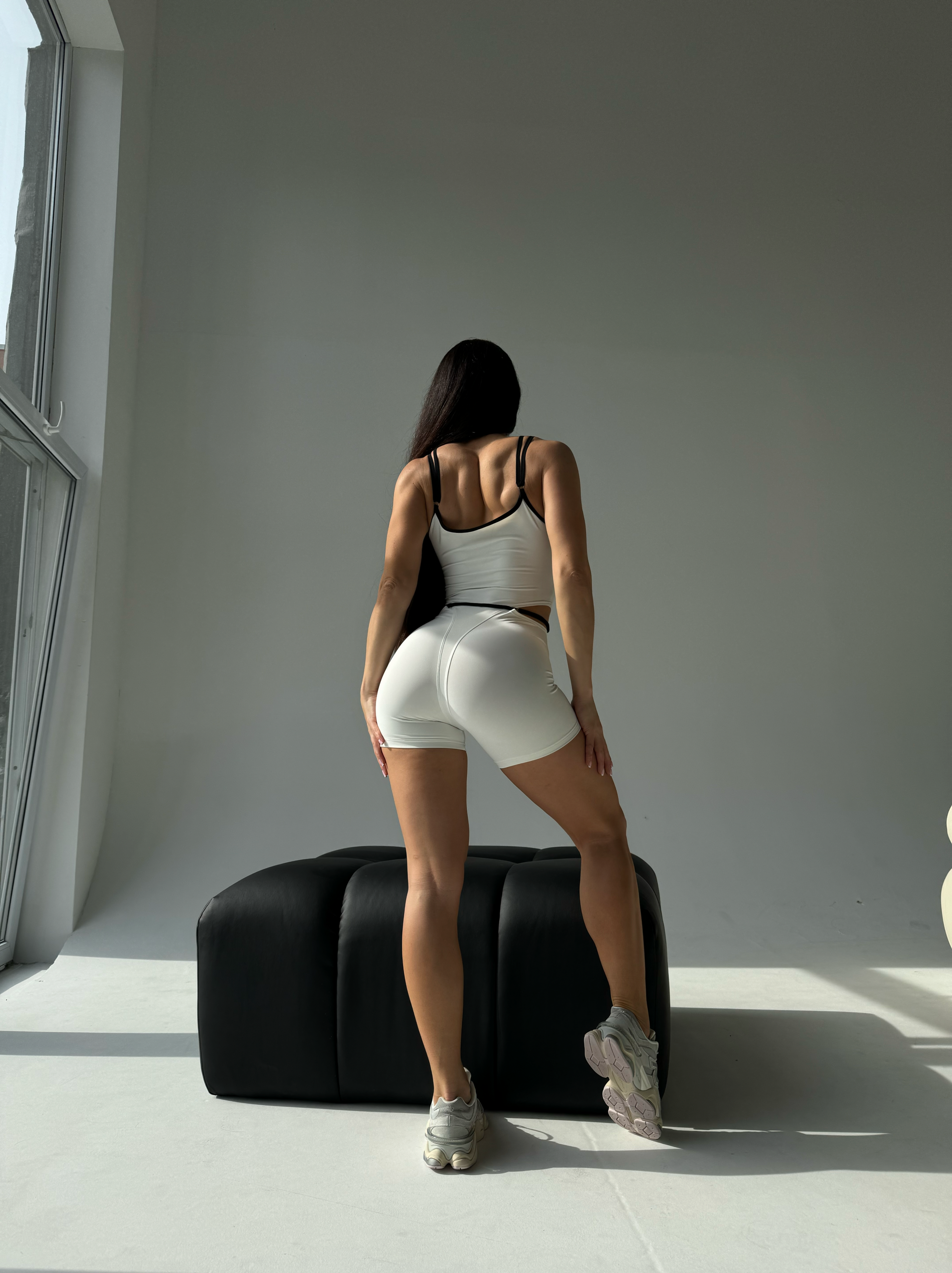 Elabria Strappy Contour Cut Out Unitard Jumpsuit in White